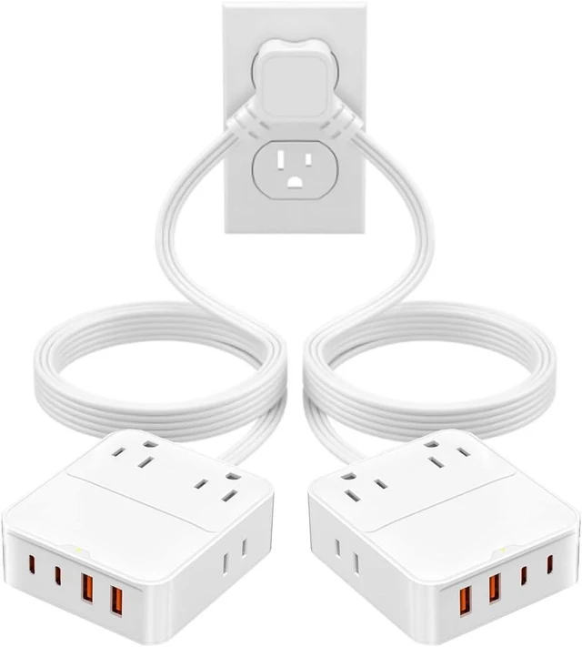 Main image of Split Extension Cord 12FT(6FT Per Side) - Single 4 AC & 4 USB Ports