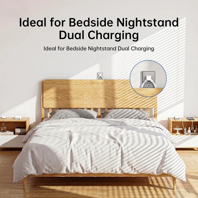Alt view image 3 of 7 - Split Extension Cord 12FT(6FT Per Side) - Single 4 AC & 4 USB Ports