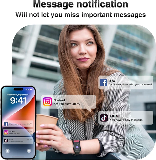 Alt view image 2 of 7 - Fitness Tracker, Smart Watches for Women Men with 24/7 Heart Rate/Blood Pressure/Blood Oxygen Monitor, Sleep Tracker, Calories&Step Counter, IP68 Waterproof Health Activity Trackers for Android&iPhone