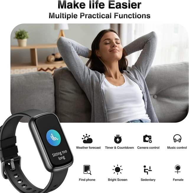 Alt view image 5 of 7 - Fitness Tracker, Smart Watches for Women Men with 24/7 Heart Rate/Blood Pressure/Blood Oxygen Monitor, Sleep Tracker, Calories&Step Counter, IP68 Waterproof Health Activity Trackers for Android&iPhone