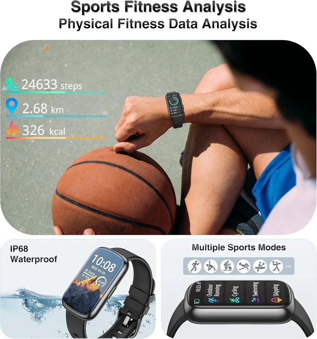 Alt view image 4 of 7 - Fitness Tracker, Smart Watches for Women Men with 24/7 Heart Rate/Blood Pressure/Blood Oxygen Monitor, Sleep Tracker, Calories&Step Counter, IP68 Waterproof Health Activity Trackers for Android&iPhone