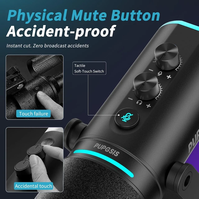 Alt view image 6 of 7 - PUPGSIS XLR/USB Dynamic Podcast Microphone for Streaming/Recording/Gaming