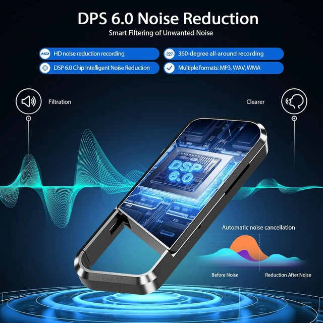 Alt view image 5 of 7 - 72GB Voice Activated Recorder - 10860H Recording Device with Noise Reduction DSP 6.0 Portable Audio Recorder for Lecture & Meeting - Digital Vioce Recorder with Playback