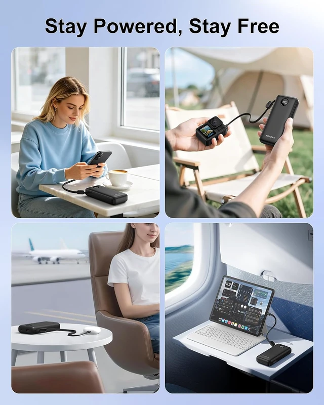 Alt view image 7 of 7 - 45W Portable Charger, 20000mAh Power Bank Fast Charging Battery Pack