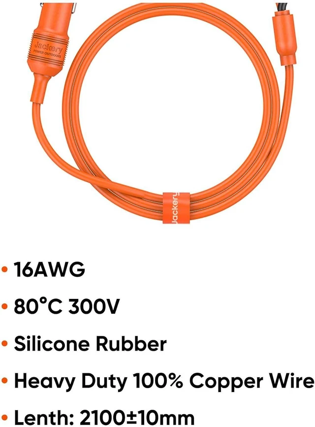 Alt view image 2 of 3 - 12V Automobile Charging Cable, Cigarette Lighter Plug to Alligator Battery Clamps for Car Battery, for All Solar Generators Power Stations Except Explorer 160
