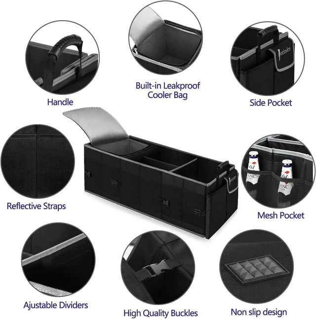 Alt view image 4 of 7 - Trunk Organizer and Storage with Built-In Insulated Leak Proof Cooler Bag