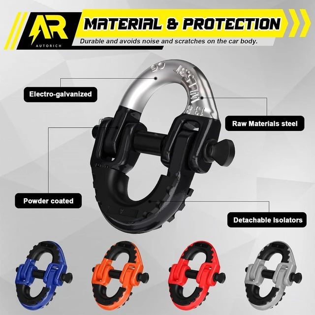 Alt view image 3 of 6 - Safety Chain Connector Link, 1/2IN Tow Hitch Hammerlock Coupling Link, 2 Pack G80 Alloy Steel Tow Chain Connector, Quick Install & Remove, 12000 lbs Load Limit, Black