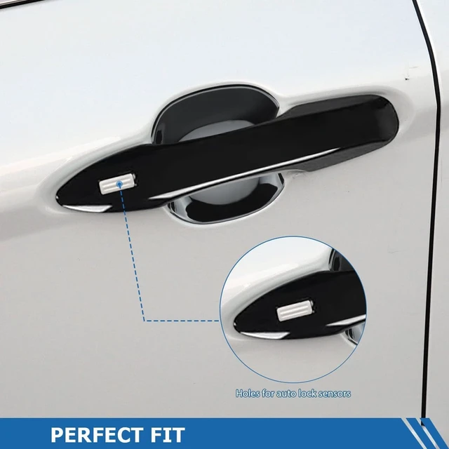 Alt view image 3 of 7 - Car Door Handle Covers Door Bowl Cover Compatible for 2018-2023 2024 2025 Toyota Camry Accessories Door Handle ProtectorsTrim with Auto 2 Lock Sensors Holes Glossy Black