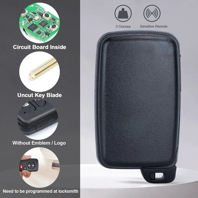 Alt view image 5 of 7 - Keyless Entry Smart Proximity Key Fob Replacement for Toyota Highlander 2008-2013 HYQ14AAB 271451-0140 Board 89904-48110 4 Button 314.3MHz(for SUV ONLY)