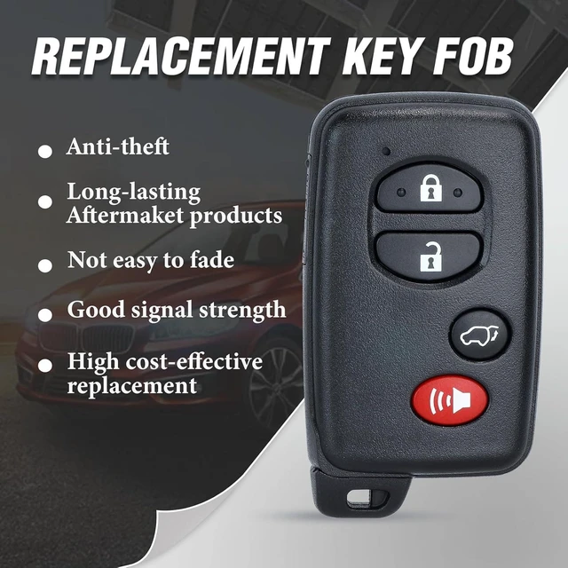 Alt view image 6 of 7 - Keyless Entry Smart Proximity Key Fob Replacement for Toyota Highlander 2008-2013 HYQ14AAB 271451-0140 Board 89904-48110 4 Button 314.3MHz(for SUV ONLY)