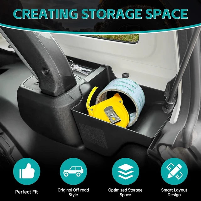 Alt view image 2 of 7 - Rear Trunk Organizer Tray Compatible with 2024 2025 Jeep Wangler JL JLU 4XE Rubicon Sahara 4 Door, Wheel Well Storage Box Cargo Organizer Accessories for Jeep Wangler JL (Left + Right)