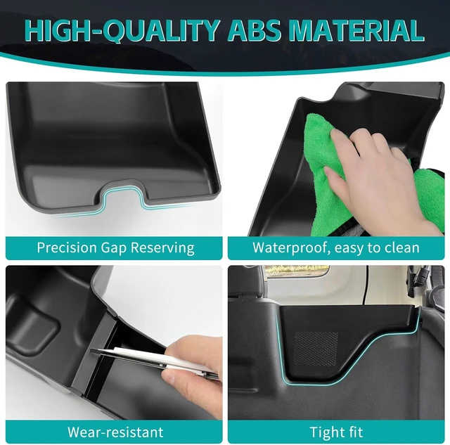 Alt view image 5 of 7 - Rear Trunk Organizer Tray Compatible with 2024 2025 Jeep Wangler JL JLU 4XE Rubicon Sahara 4 Door, Wheel Well Storage Box Cargo Organizer Accessories for Jeep Wangler JL (Left + Right)