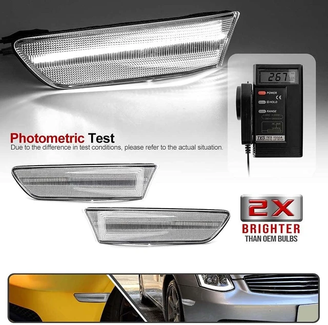 Alt view image 4 of 7 - LED White Side Marker Lights for Infiniti G35 coupe Skyline V35 2003-2007