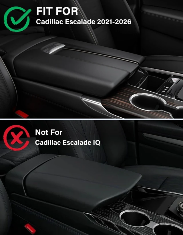 Alt view image 2 of 7 - Center Console Armrest Cover for 2021-2026 Cadillac Escalade Black