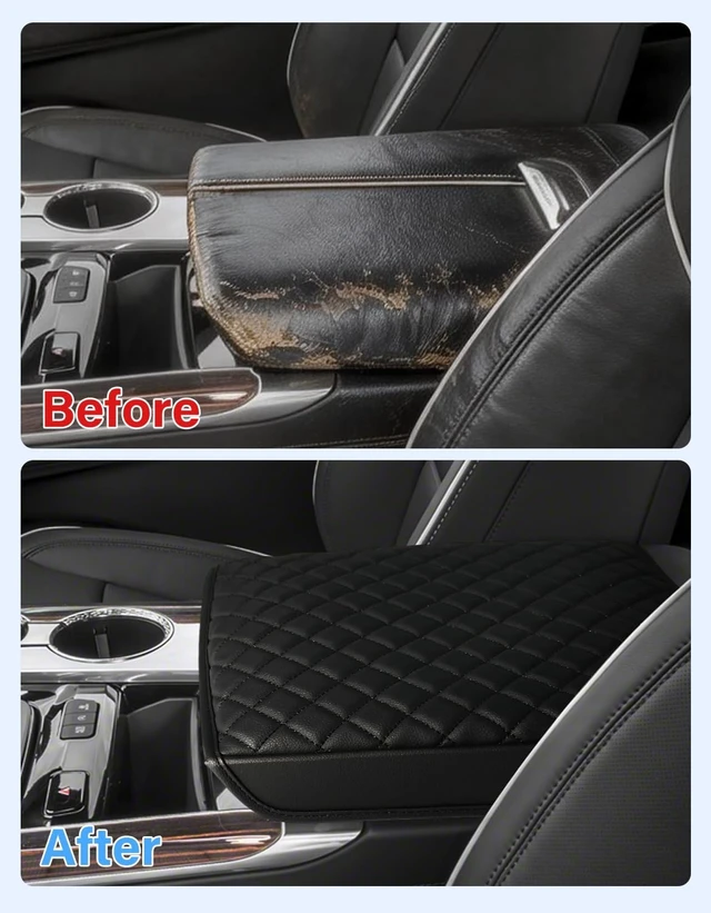 Alt view image 7 of 7 - Center Console Armrest Cover for 2021-2026 Cadillac Escalade Black