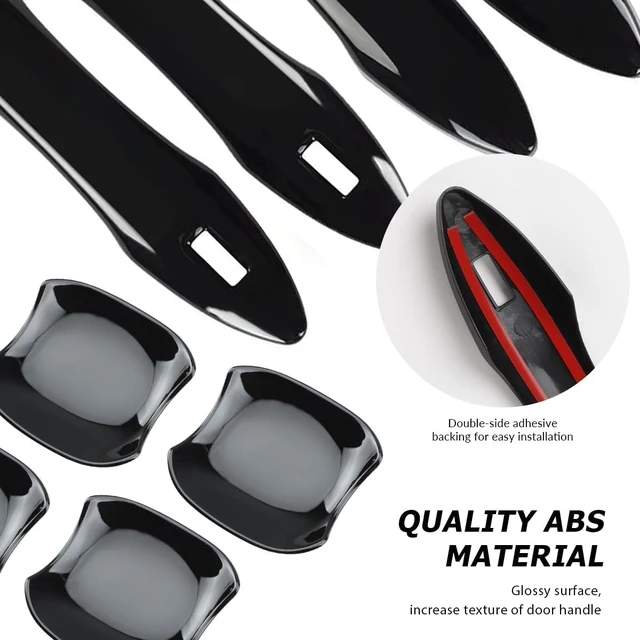Alt view image 6 of 7 - Car Door Handle Covers Door Bowl Cover Compatible for 2018-2023 2024 2025 Toyota Camry Accessories Door Handle ProtectorsTrim with Auto 2 Lock Sensors Holes Glossy Black