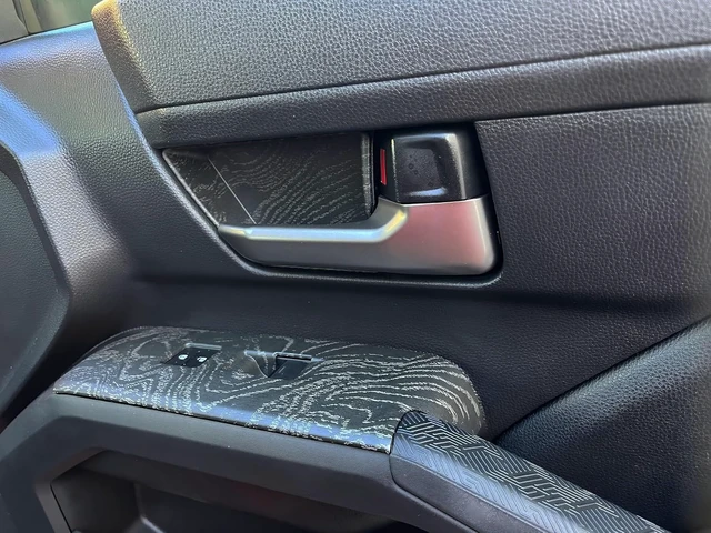 Alt view image 7 of 7 - Window Lift Panel Cover for Toyota Tacoma 2024 2025 2026 Interior Accessories (NOT Fit 4-Runner) Center Console ABS Door Handle Switch Decor Trim Black Wood