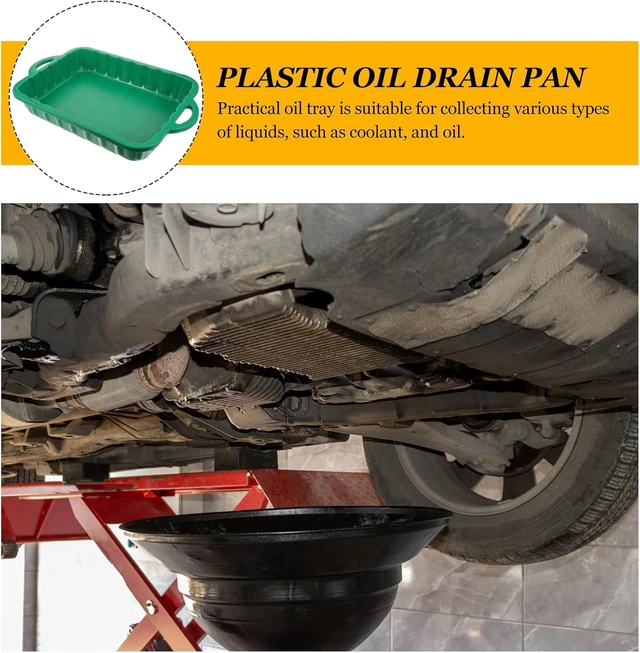 Alt view image 4 of 7 - 23.5" Oil Drain Pan for Car, Heavy Oil Change Collector Pan Leakproof
