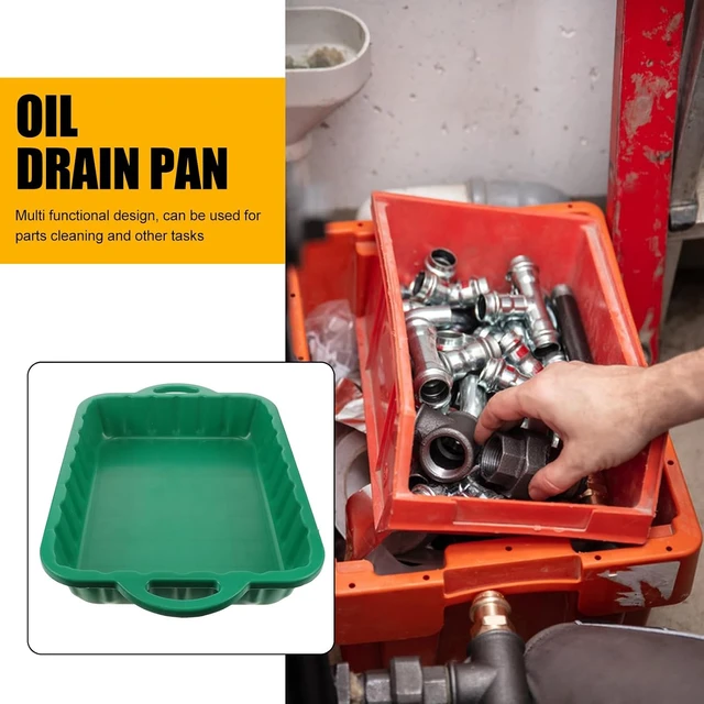 Alt view image 6 of 7 - 23.5" Oil Drain Pan for Car, Heavy Oil Change Collector Pan Leakproof