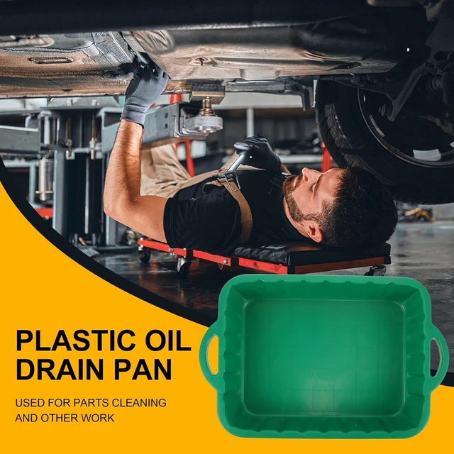 Alt view image 5 of 7 - 23.5" Oil Drain Pan for Car, Heavy Oil Change Collector Pan Leakproof