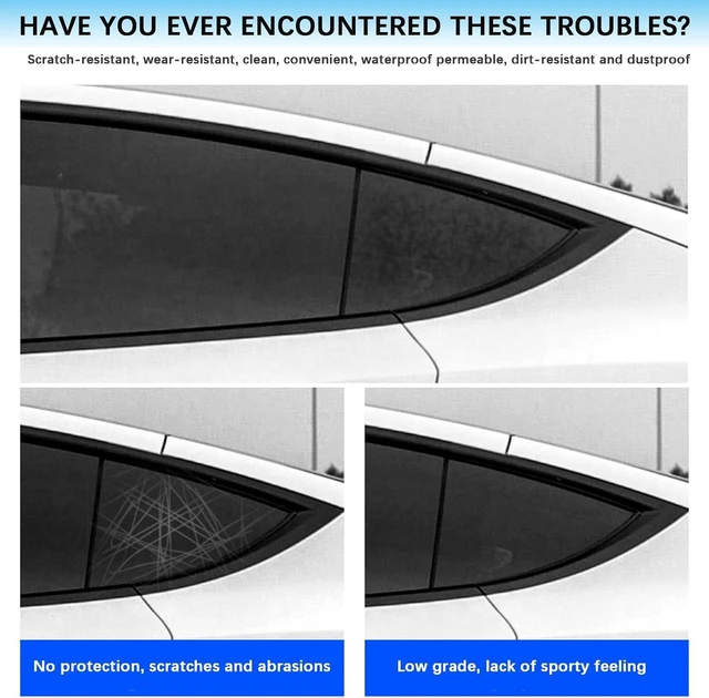 Alt view image 2 of 5 - for Model 3 Rear Side Window Shutter Cover Louver-Glossy Black