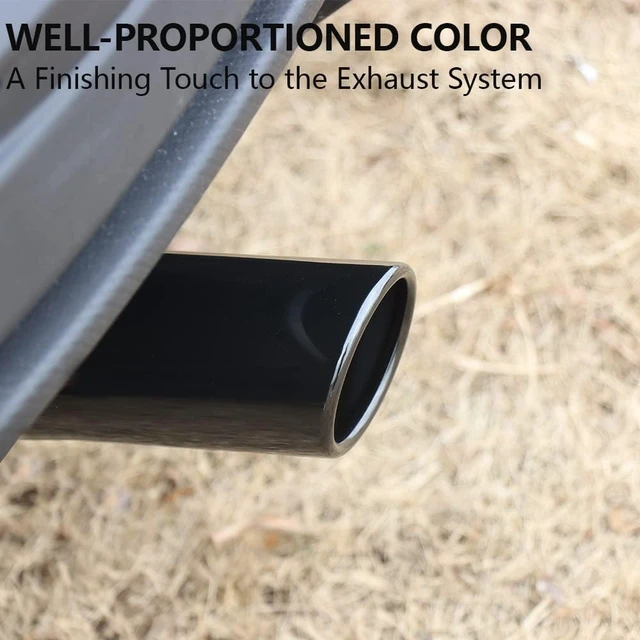 Alt view image 7 of 7 - Black Chrome Exhaust Tips 2.5" Inlet, 2.5" Inlet 4" Outlet 12" Length Clamp on Universal Never Fading Stainless Steel Muffler Tip