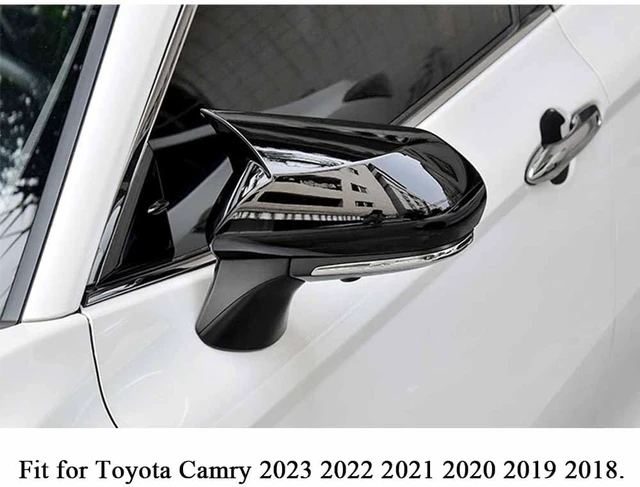 Alt view image 2 of 7 - Door Side Mirror Cover for Toyota Camry 2018 2019 2020 2021 2022 2023 2024 2025 2026 Outer Cover of Horn Side Rearview Mirror Cover Accessories Decoration Cover Trims ABS Plastic 2PCS (Black)