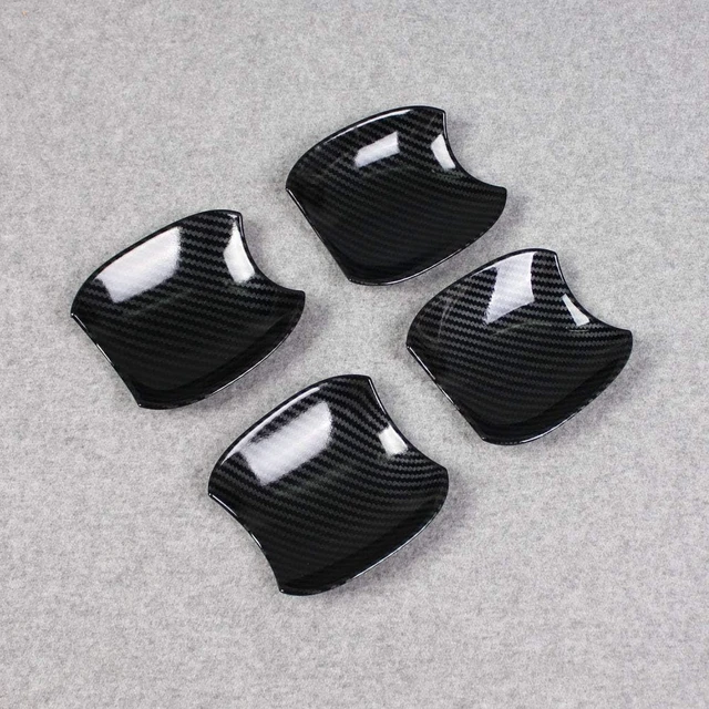 Alt view image 2 of 7 - Fit for Toyota RAV4 2019 2020 2021 2022 2023 2024 2025 Door Bowl Handle Cover Trims (Carbon Fiber Black)