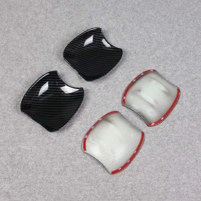 Alt view image 6 of 7 - Fit for Toyota RAV4 2019 2020 2021 2022 2023 2024 2025 Door Bowl Handle Cover Trims (Carbon Fiber Black)