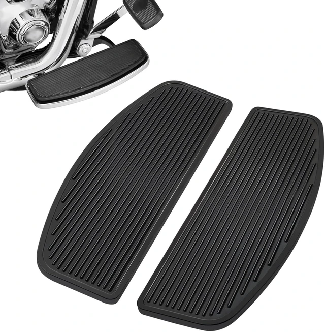 Main image of Front Footboard Rubber Insert Rider Footboard Floorboard Foot Peg Footrest Pad Compatible for Harley Touring Softail Road King Electra Glide 1986-Later