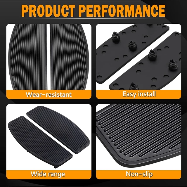 Alt view image 2 of 7 - Front Footboard Rubber Insert Rider Footboard Floorboard Foot Peg Footrest Pad Compatible for Harley Touring Softail Road King Electra Glide 1986-Later