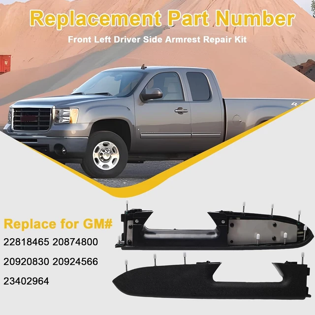 Alt view image 3 of 7 - 22818465 Front Driver Side Armrest Repair Compatible with Chevrolet/GMC