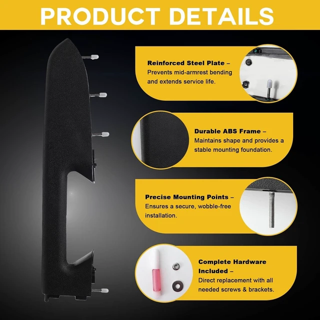 Alt view image 4 of 7 - 22818465 Front Driver Side Armrest Repair Compatible with Chevrolet/GMC