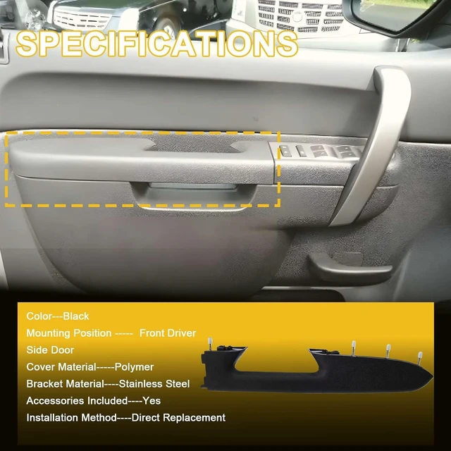 Alt view image 5 of 7 - 22818465 Front Driver Side Armrest Repair Compatible with Chevrolet/GMC