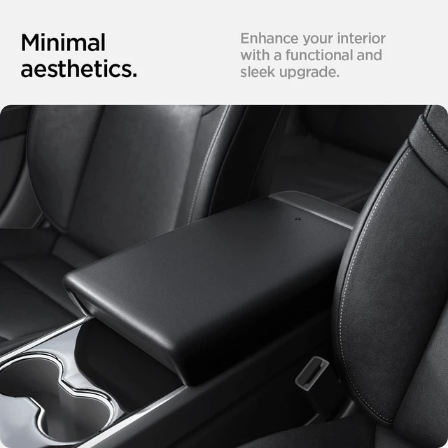 Alt view image 3 of 7 - Center Console Armrest Cover for Legacy Tesla Model Y & 3 - Black