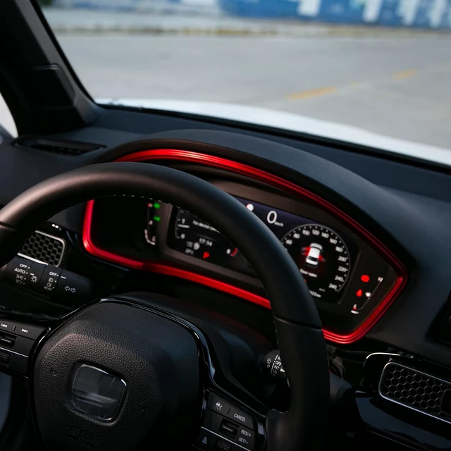 Alt view image 3 of 7 - Interior Dash Board Trims for Honda Civic 2022-2026 -Red