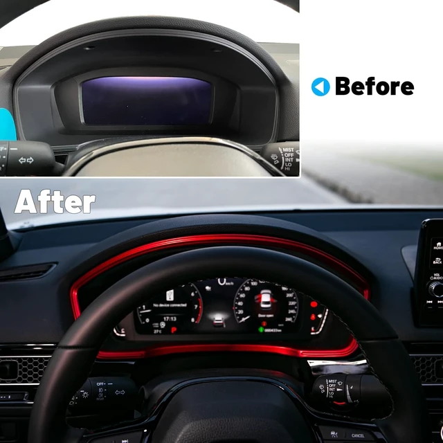 Alt view image 4 of 7 - Interior Dash Board Trims for Honda Civic 2022-2026 -Red