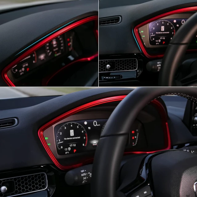 Alt view image 5 of 7 - Interior Dash Board Trims for Honda Civic 2022-2026 -Red
