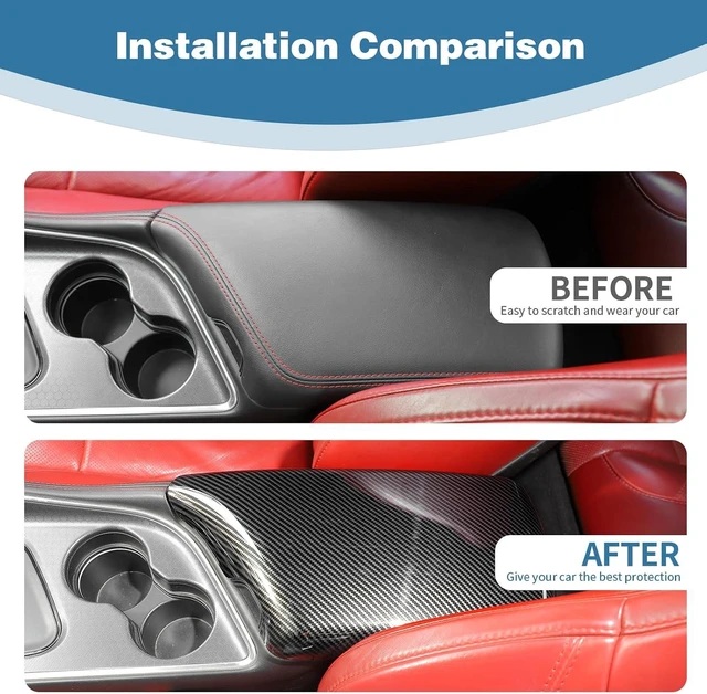 Alt view image 6 of 7 - Center Console Lid Armrest Cover Trim for Dodge Challenger 2015-2023