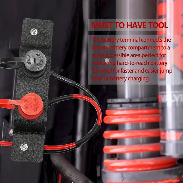 Alt view image 6 of 7 - Remote Battery Jump Post, Battery Charging Jumper Terminal Relocation Kit