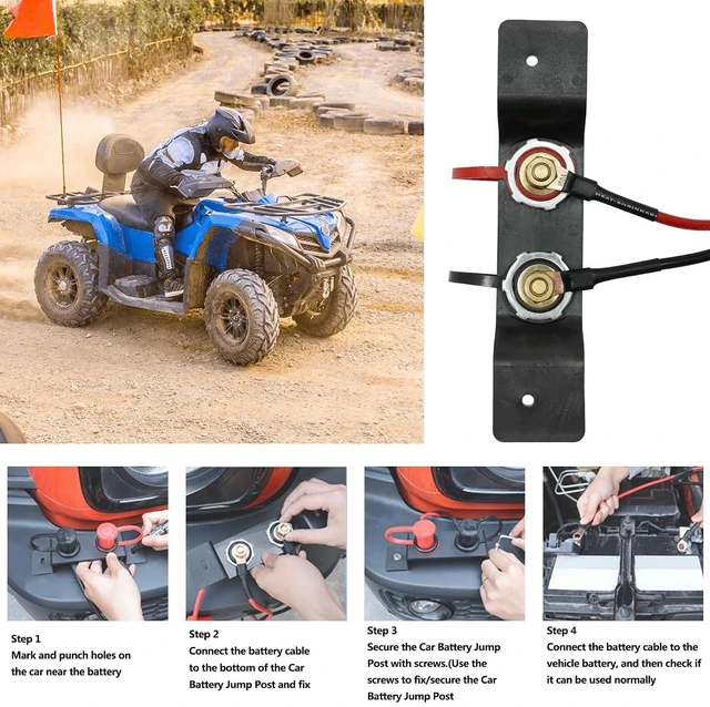 Alt view image 7 of 7 - Remote Battery Jump Post, Battery Charging Jumper Terminal Relocation Kit