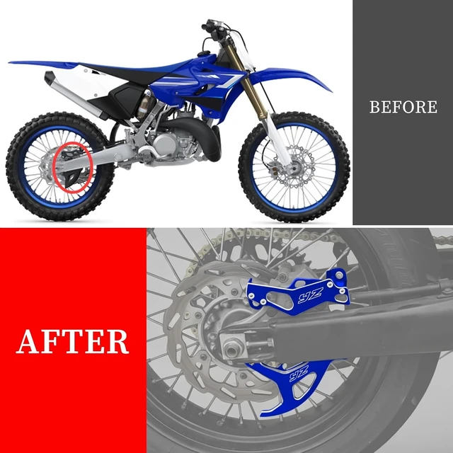 Alt view image 3 of 7 - YZ125 Rear Brake Disc Guard & Caliper Guard Compatible with YZ125 YZ250 2006-2025,YZ250F YZ450F 06-24,YZ250X YZ125X 2017-2025,YZ 250FX 2015-2025,YZ450FX 2016-2025 Sprocket Cover Chain Protector (Blue)