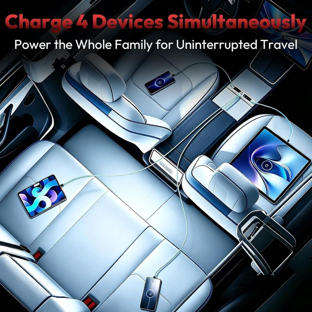 Alt view image 7 of 7 - 65W USB Hub Charger for Tesla Model Y Juniper & Model 3 Highland 2024-2026