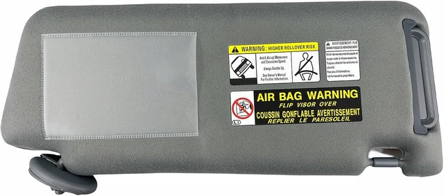 Alt view image 3 of 7 - Sun Visor Pair Compatible with Toyota Tacoma 2005-2015, Gray Without Light