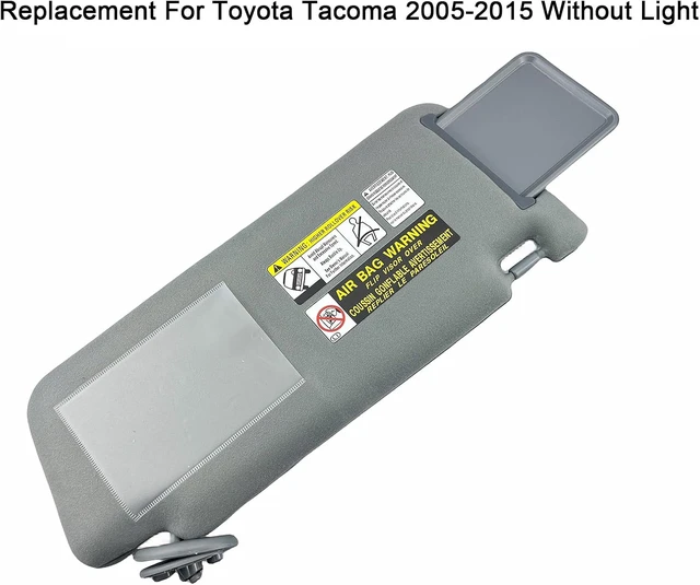 Alt view image 4 of 7 - Sun Visor Pair Compatible with Toyota Tacoma 2005-2015, Gray Without Light