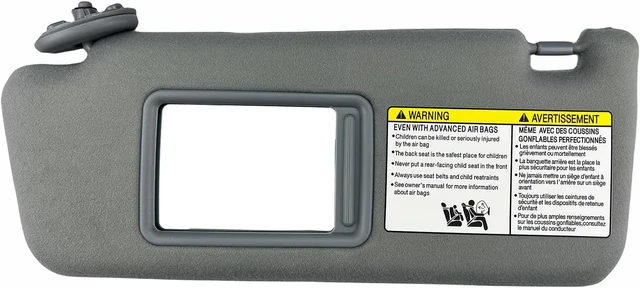 Alt view image 6 of 7 - Sun Visor Pair Compatible with Toyota Tacoma 2005-2015, Gray Without Light