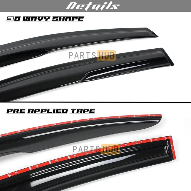 Alt view image 3 of 6 - Fits for 2009-2013 Toyota Corolla Sedan Mugen Window Visors Rain Guards