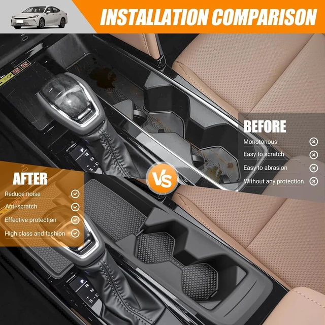 Alt view image 2 of 7 - Center Console Cup Holder Compatible with 2025-2026 Toyota Camry Wireless Charging Pad Liner Insert Drink Holder Cupholder Coast Wireless Charging Mat for 2025 Camry Accessories(for camry 25+)