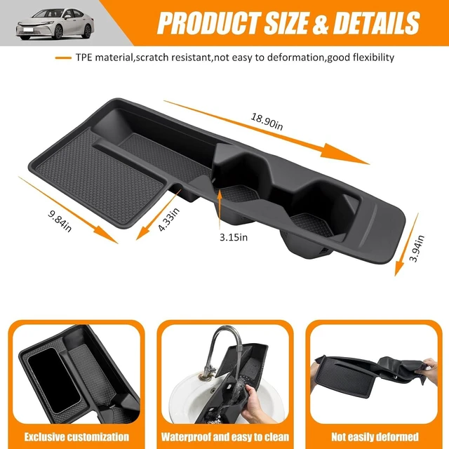 Alt view image 6 of 7 - Center Console Cup Holder Compatible with 2025-2026 Toyota Camry Wireless Charging Pad Liner Insert Drink Holder Cupholder Coast Wireless Charging Mat for 2025 Camry Accessories(for camry 25+)