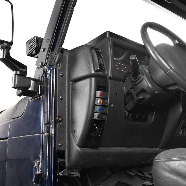 Alt view image 3 of 7 - TJ Wrangler Pillar Light Switch Pod Panel w/ 4X Rocker Switches for Jeep Wrangler TJ 1997-2006 - Driver Side
